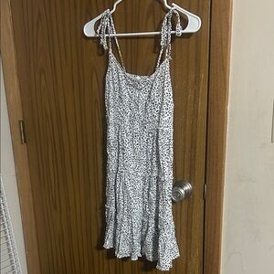 SHEIN White and Black Spotted Dress